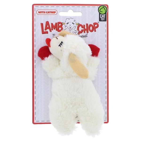 Multipet Multipet Lamb Chop White Plush Cat Toy 4 in. 1 pk 20775 - main